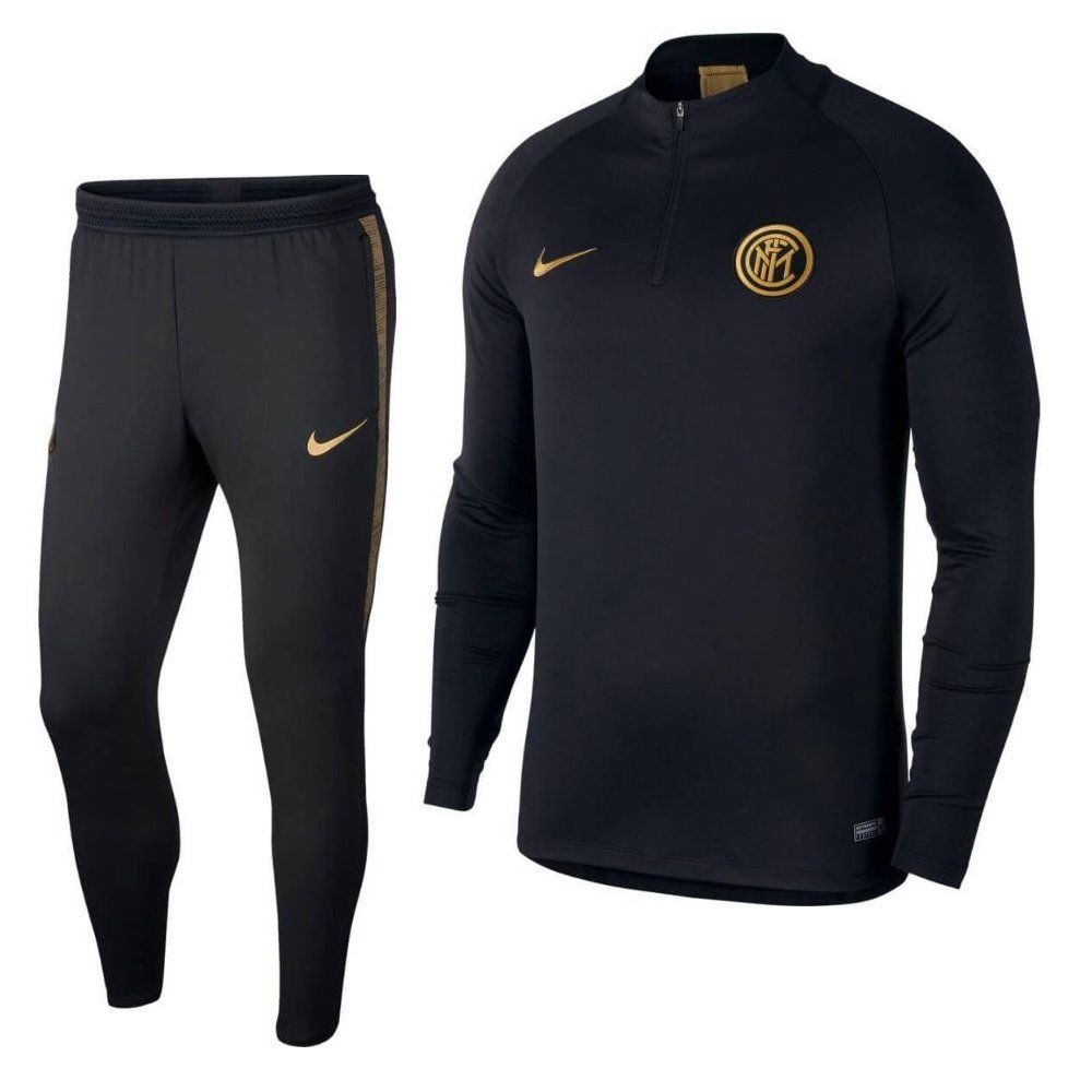 Nike Inter Milan Strike Drill Trainingspak Zwart Goud De