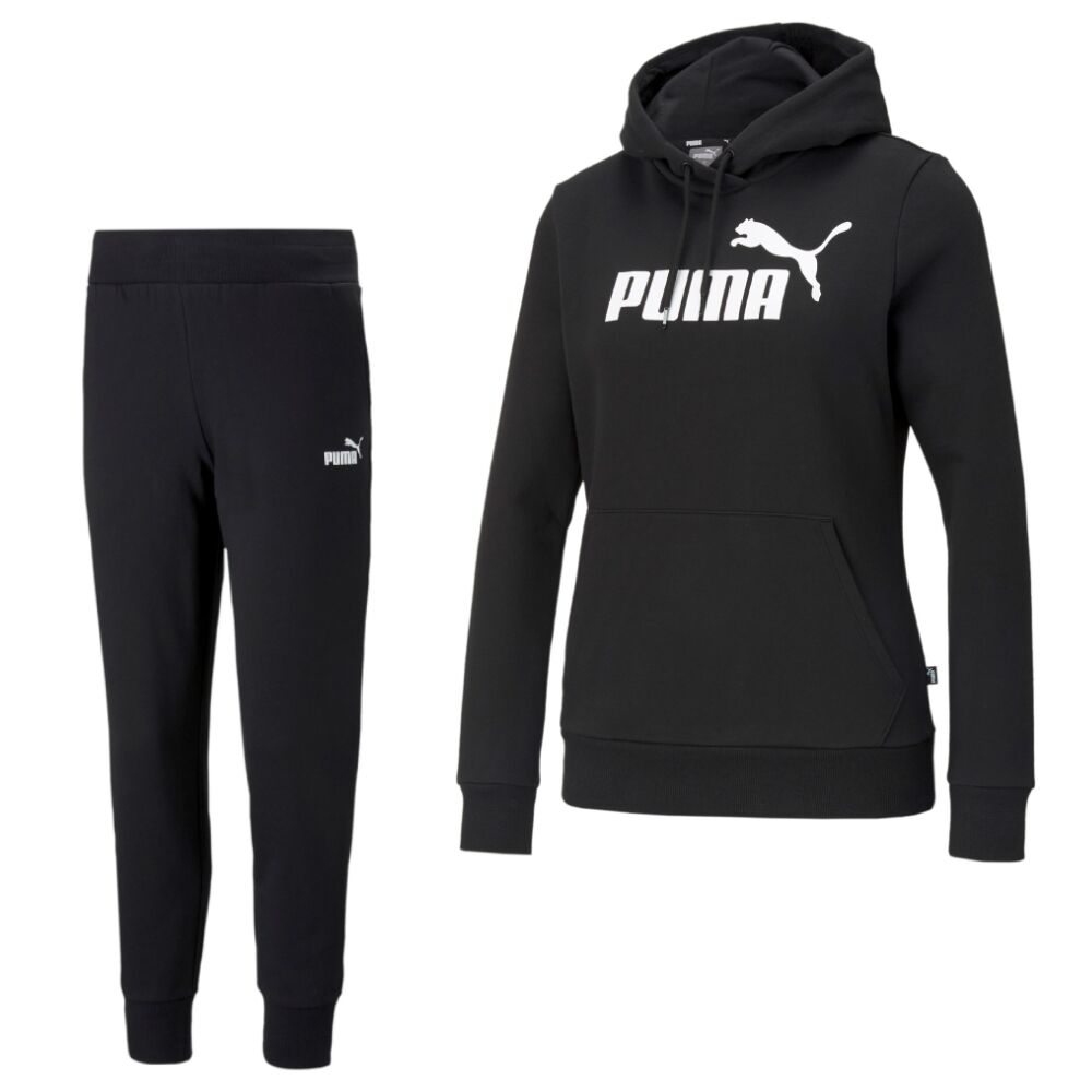 PUMA Essentials Logo Fleece Hoodie Trainingspak Dames Zwart De Voetbalschoenen Expert